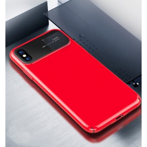 Пластиковый непрозрачный матовый чехол с допзащитой торцов для Iphone x10/XS Красный