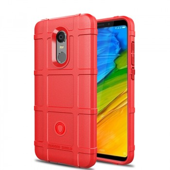 Силиконовый матовый непрозрачный чехол с текстурным покрытием Клетка для Xiaomi RedMi 5 Plus Красный