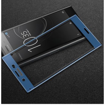 3D полноэкранное ультратонкое износоустойчивое сколостойкое олеофобное защитное стекло для Sony Xperia XZ Premium Синий