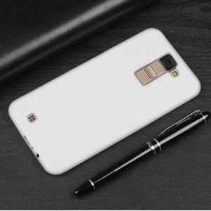 Силиконовый матовый непрозрачный чехол для LG K10 Белый