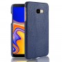 Чехол задняя накладка для Samsung Galaxy J4 Plus с текстурой кожи, цвет Черный