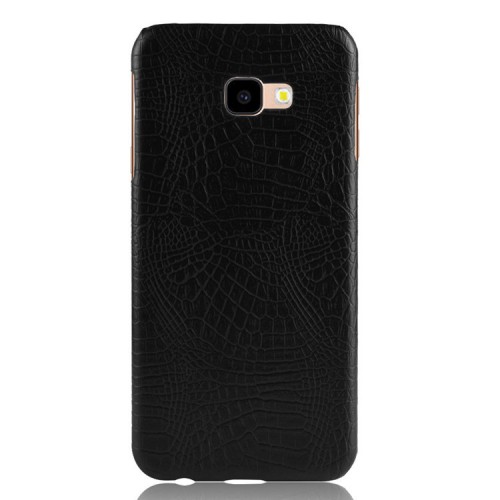 Чехол задняя накладка для Samsung Galaxy J4 Plus с текстурой кожи, цвет Черный