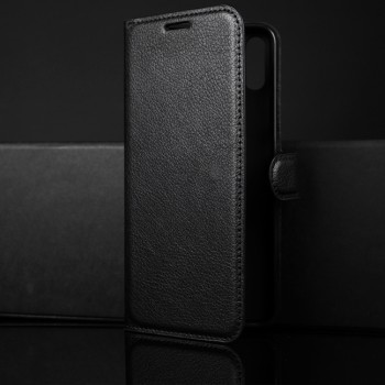 Чехол портмоне подставка для Huawei Honor 8X с магнитной защелкой и отделениями для карт Черный