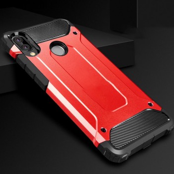 Двухкомпонентный противоударный чехол для Huawei Honor 8X с нескользящими гранями и поликарбонатными вставками Красный