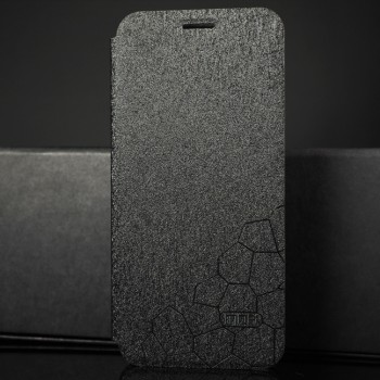 Чехол горизонтальная книжка подставка текстура Соты на силиконовой основе для Huawei Honor 8X Черный