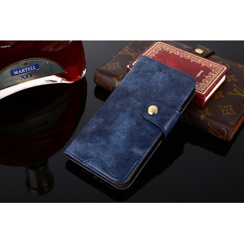 Винтажный чехол портмоне подставка на силиконовой основе с отсеком для карт на магнитной защелке для ASUS ZenFone Max Pro M2 Синий