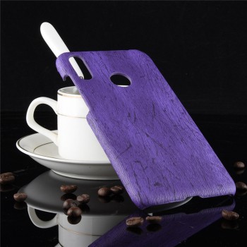 Пластиковый непрозрачный матовый чехол с текстурным покрытием Дерево для ASUS ZenFone Max Pro M2  Фиолетовый