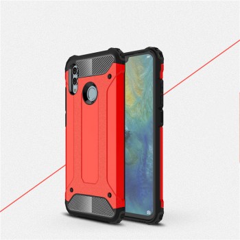 Двухкомпонентный противоударный чехол для Huawei Honor 10 Lite/P Smart (2019) с нескользящими гранями и поликарбонатными вставками Красный
