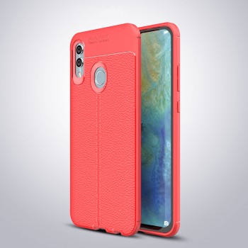 Силиконовый чехол накладка для Huawei Honor 10 Lite/P Smart (2019) с текстурой кожи Красный