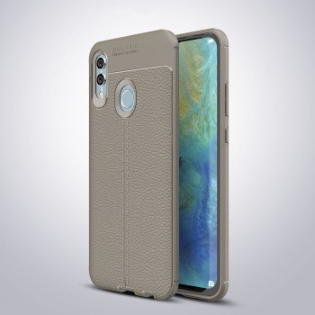 Силиконовый чехол накладка для Huawei Honor 10 Lite/P Smart (2019) с текстурой кожи Серый
