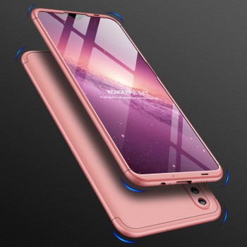 Трехкомпонентный сборный матовый пластиковый чехол для Huawei P Smart (2019) Розовый