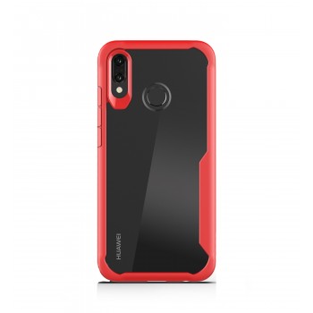 Силиконовый матовый непрозрачный чехол с транспарентной поликарбонатной накладкой для Huawei P Smart 2019/Honor 10 Lite Красный