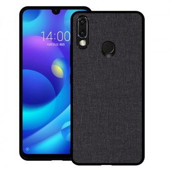 Силиконовый матовый непрозрачный чехол с текстурным покрытием Ткань для Huawei P Smart 2019/Honor 10 Lite Черный
