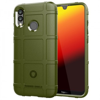 Силиконовый матовый непрозрачный чехол с текстурным покрытием Клетка для Huawei P Smart 2019/Honor 10 Lite Зеленый