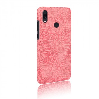 Чехол задняя накладка для Xiaomi RedMi Note 7 с текстурой кожи крокодила Розовый