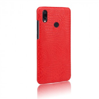Чехол задняя накладка для Xiaomi RedMi Note 7 с текстурой кожи крокодила Красный