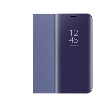 Пластиковый зеркальный чехол книжка для Huawei Honor 10 Lite с полупрозрачной крышкой для уведомлений Фиолетовый