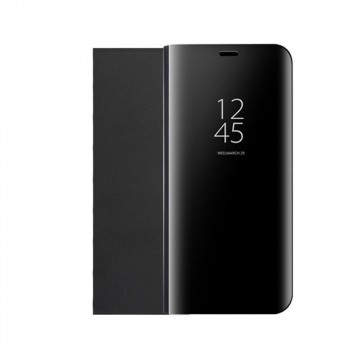 Пластиковый зеркальный чехол книжка для Huawei Honor 10 Lite с полупрозрачной крышкой для уведомлений Черный