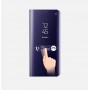 Пластиковый зеркальный чехол книжка для Huawei P Smart (2019) с полупрозрачной крышкой для уведомлений, цвет Синий
