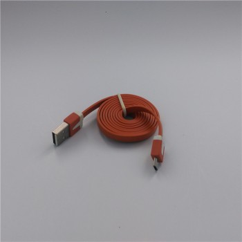 Кабель USB-Micro USB 2.0 силиконовый антизапутывающийся плоского сечения 1м Оранжевый