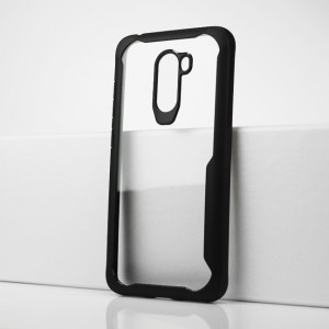 Силиконовый матовый полупрозрачный чехол с транспарентной поликарбонатной накладкой для Xiaomi Pocophone F1