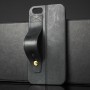 Силиконовый матовый непрозрачный чехол с текстурным покрытием Кожа и петлей-держателем для Iphone 5s/5/SE