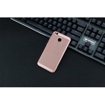 Пластиковый полупрозрачный матовый чехол с улучшенной защитой элементов корпуса и текстурным покрытием Точки для Xiaomi RedMi 4A Розовый