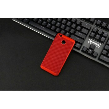 Пластиковый полупрозрачный матовый чехол с улучшенной защитой элементов корпуса и текстурным покрытием Точки для Xiaomi RedMi 4A Красный