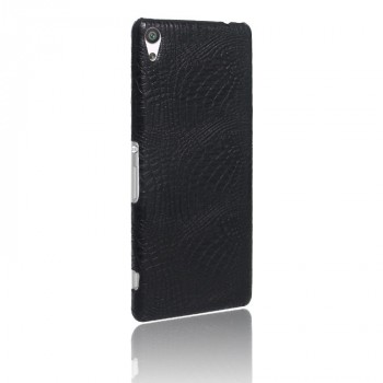 Чехол задняя накладка для Sony Xperia XA Ultra с текстурой кожи Черный