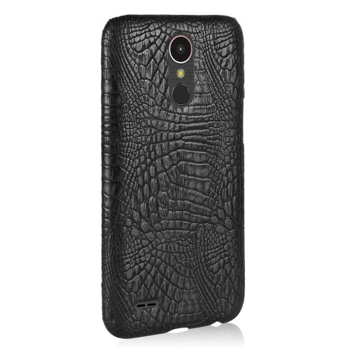 Чехол задняя накладка для LG K10 (2017) с текстурой кожи, цвет Черный