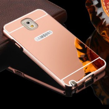 Двухкомпонентный чехол c металлическим бампером с поликарбонатной накладкой и зеркальным покрытием для Samsung Galaxy Note 3