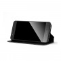 Горизонтальный чехол флип-подставка на клеевой основе с отсеком для карт для смартфонов 5.5-6.0, цвет Черный