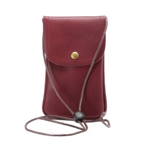Кожаная сумка для смартфона с карманом для карт Бордовый