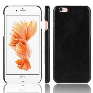 Чехол задняя накладка для Iphone 6/6s с текстурой кожи Черный