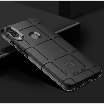Силиконовый матовый непрозрачный чехол с текстурным покрытием Клетка для Xiaomi RedMi Note 7 Черный
