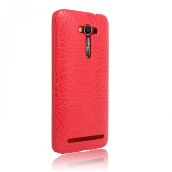 Чехол задняя накладка для ASUS Zenfone 2 Laser с текстурой кожи Красный