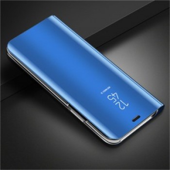 Двухмодульный пластиковый непрозрачный матовый чехол подставка с полупрозрачной крышкой с зеркальным покрытием для Samsung Galaxy Note 3 Синий