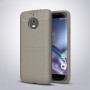 Чехол задняя накладка для Motorola Moto E4 Plus с текстурой кожи, цвет Серый