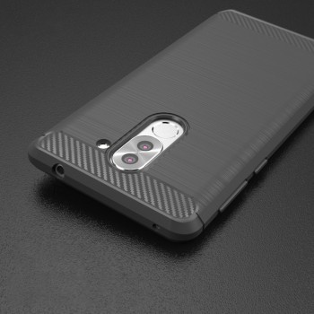 Силиконовый матовый непрозрачный чехол с текстурным покрытием Металлик для Huawei Honor 6X Серый