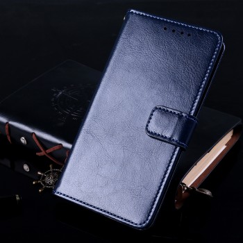 Глянцевый водоотталкивающий чехол портмоне подставка с отсеком для карт на магнитной защелке для Iphone 7 Plus/8 Plus Синий
