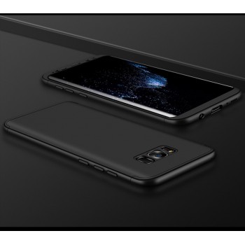 Трехкомпонентный сборный матовый пластиковый чехол для Samsung Galaxy S8 Черный