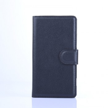 Чехол портмоне подставка на силиконовой основе с отсеком для карт на магнитной защелке для Nokia Lumia 925 Черный