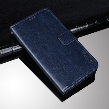 Глянцевый водоотталкивающий чехол портмоне подставка на силиконовой основе с отсеком для карт на магнитной защелке для Sony Xperia XZ Premium Синий