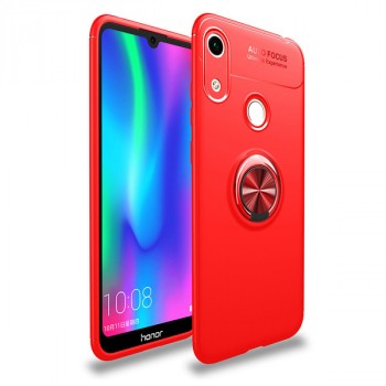 Силиконовый матовый чехол для Huawei Honor 8A/Y6s/Y6 (2019) с встроенным кольцом-подставкой-держателем Красный