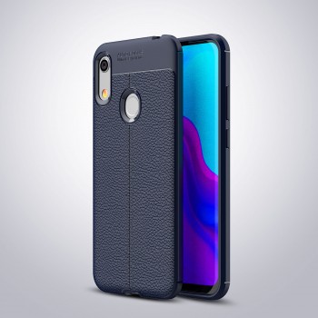 Силиконовый чехол накладка для Huawei Honor 8A/Y6s/Y6 (2019) с текстурой кожи Синий