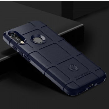 Силиконовый матовый непрозрачный чехол с текстурным покрытием Клетка для Huawei Y6 (2019)/Honor 8A Синий