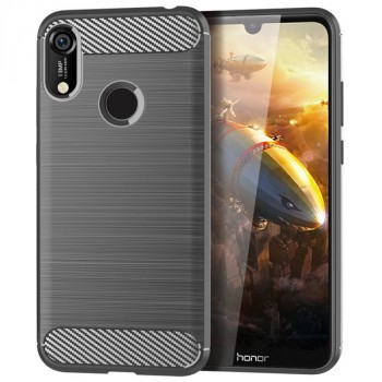 Матовый силиконовый чехол для Huawei Honor 8A/Y6s/Y6 (2019) с текстурным покрытием металлик Серый