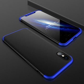 Двухкомпонентный сборный пластиковый матовый чехол для Iphone Xs Max Синий