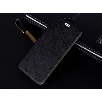 Чехол флип подставка текстура Линии на силиконовой основе для Iphone 6/6s Черный