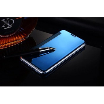 Пластиковый непрозрачный матовый чехол с полупрозрачной крышкой с зеркальным покрытием для Huawei G8 Синий